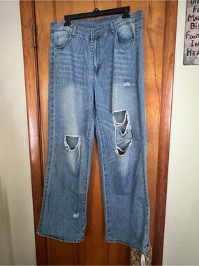 Light Blue Distressed Fashion Nova Jeans